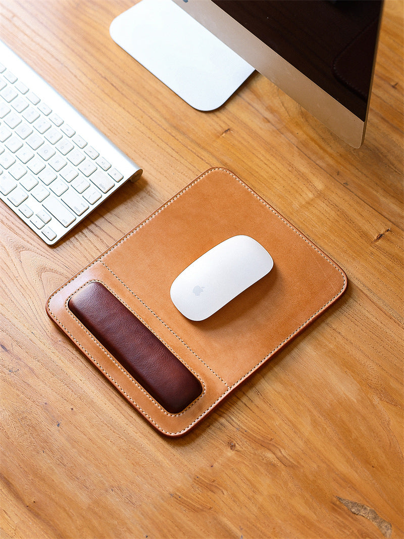 Classic Top Layer Cowhide Mouse Pad, Handmade