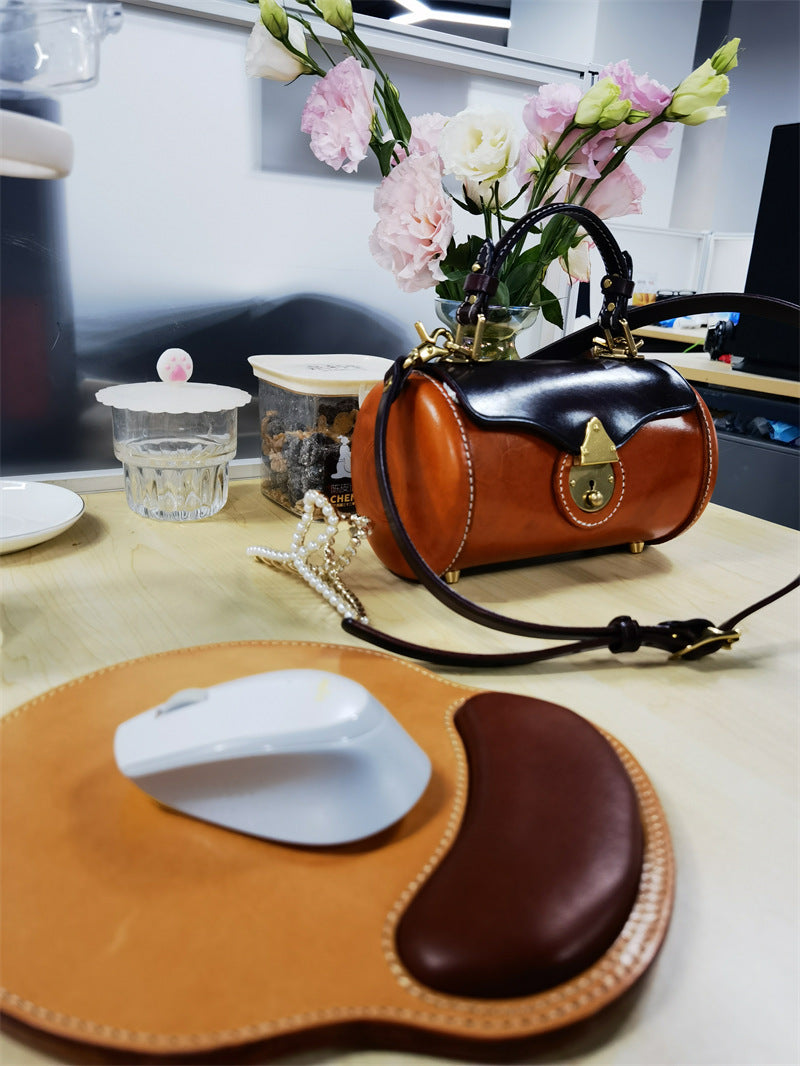 Classic Top Layer Cowhide Mouse Pad, Handmade