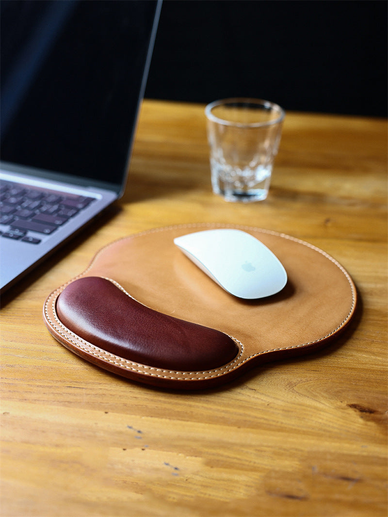 Classic Top Layer Cowhide Mouse Pad, Handmade