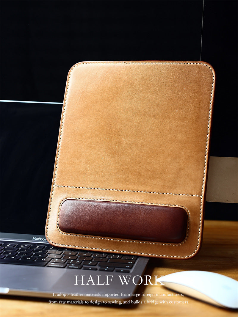 Classic Top Layer Cowhide Mouse Pad, Handmade