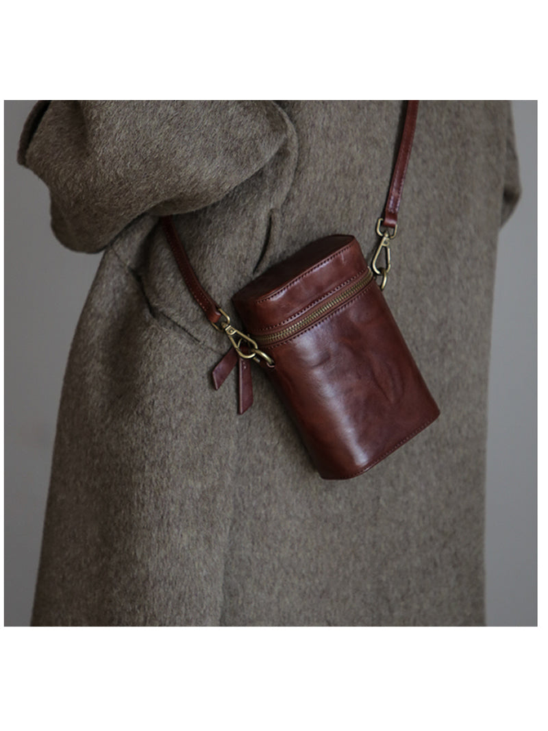 Classic Top Layer Cowhide Women'S Shoulder Bag, Messenger Bag