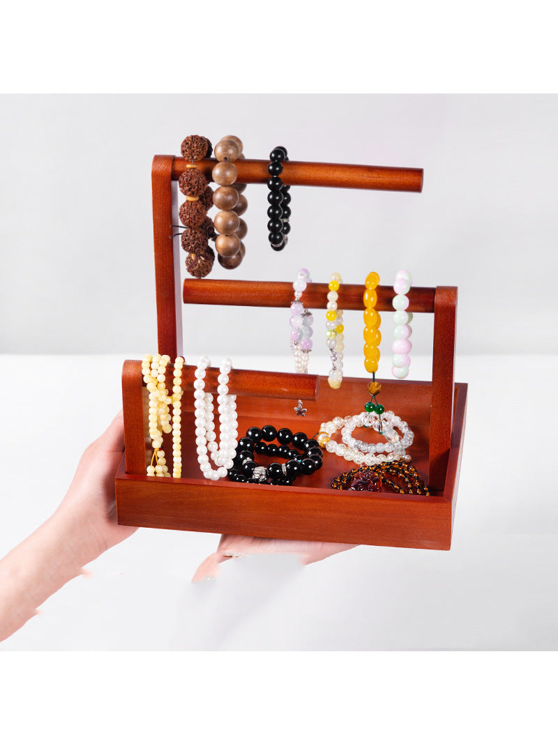 Classic Wooden Desktop Storage Holder, Jewelry Stand