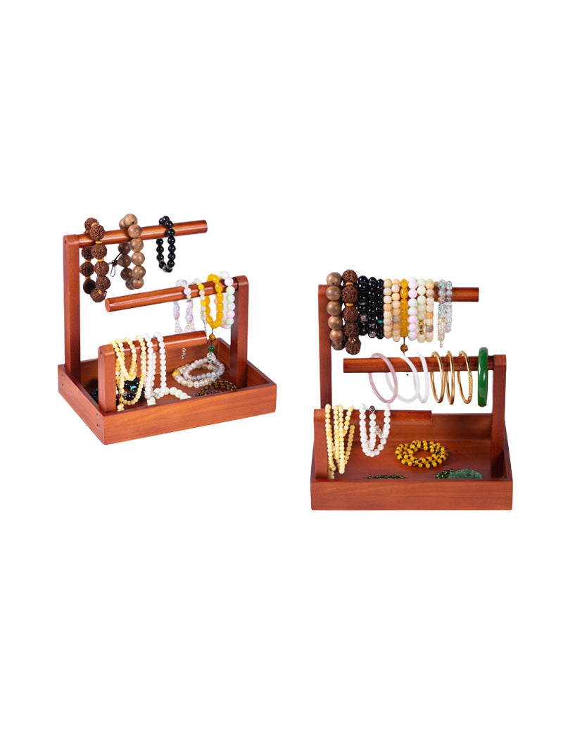 Classic Wooden Desktop Storage Holder, Jewelry Stand
