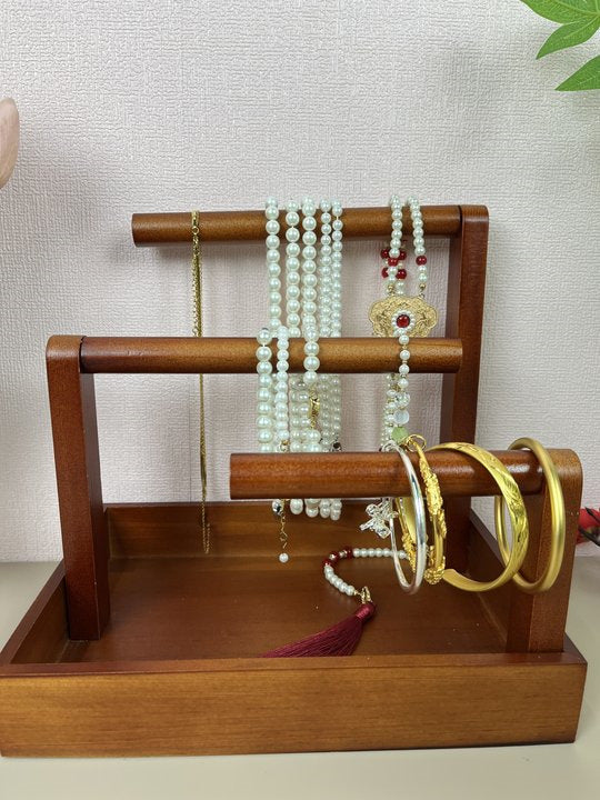 Classic Wooden Desktop Storage Holder, Jewelry Stand