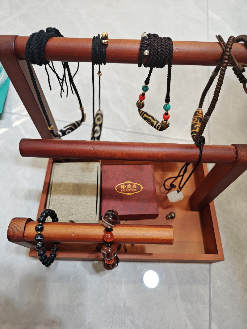 Classic Wooden Desktop Storage Holder, Jewelry Stand