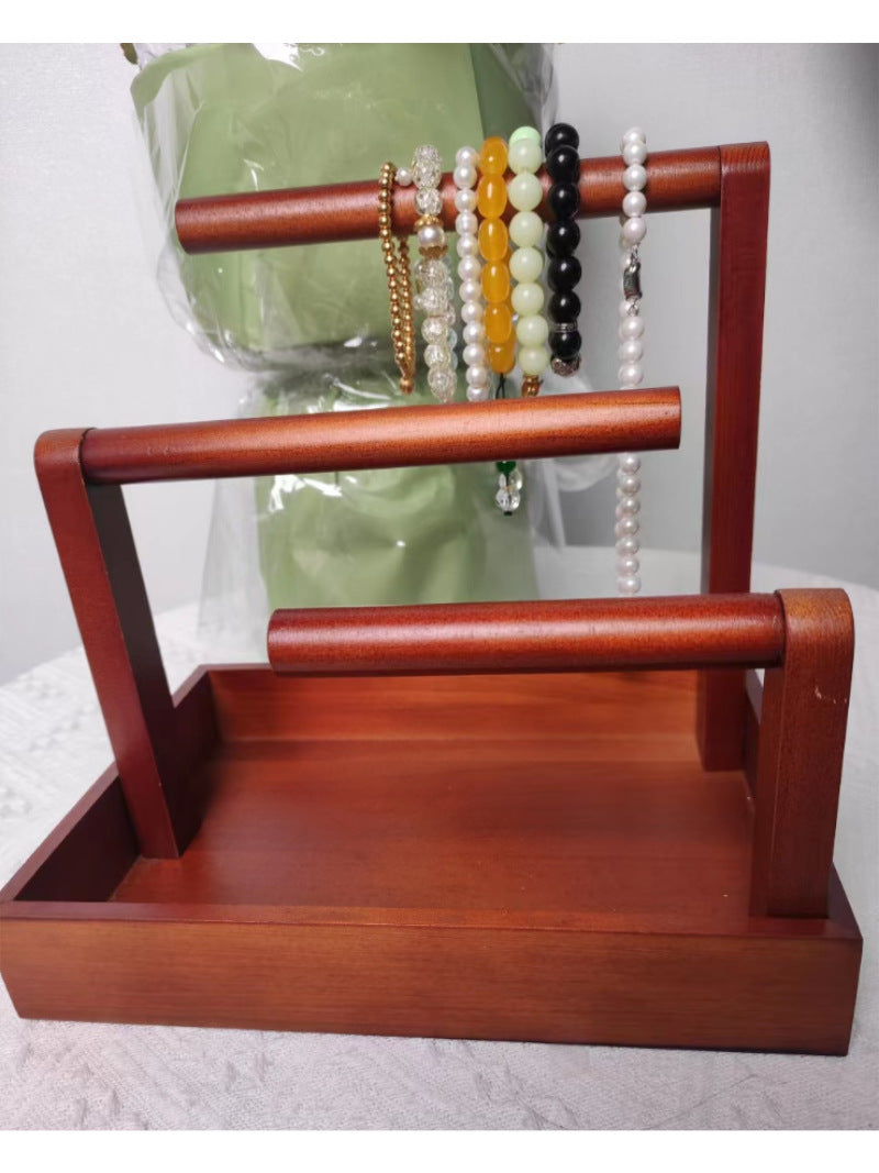 Classic Wooden Desktop Storage Holder, Jewelry Stand