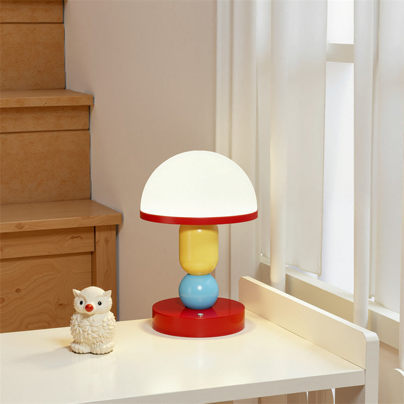 Colorful Mushroom - Shaped Table Lamp, Adjustable Brightness Night Light for Kids and Bedroom Decor