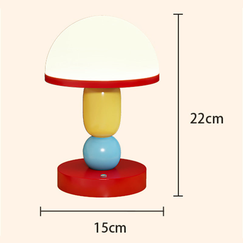 Colorful Mushroom - Shaped Table Lamp, Adjustable Brightness Night Light for Kids and Bedroom Decor