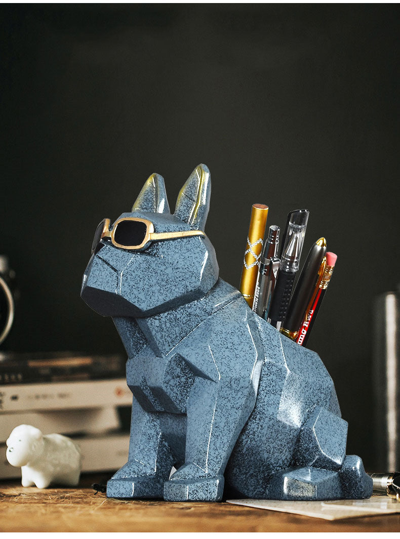 Cool Bulldog Sunglasses Pen Holder: Stylish Desk Organizer