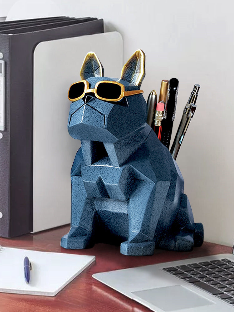 Cool Bulldog Sunglasses Pen Holder: Stylish Desk Organizer