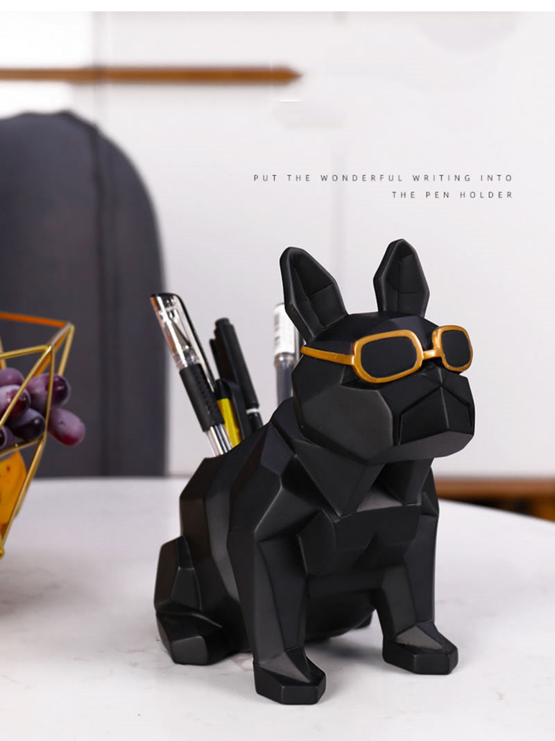 Cool Bulldog Sunglasses Pen Holder: Stylish Desk Organizer