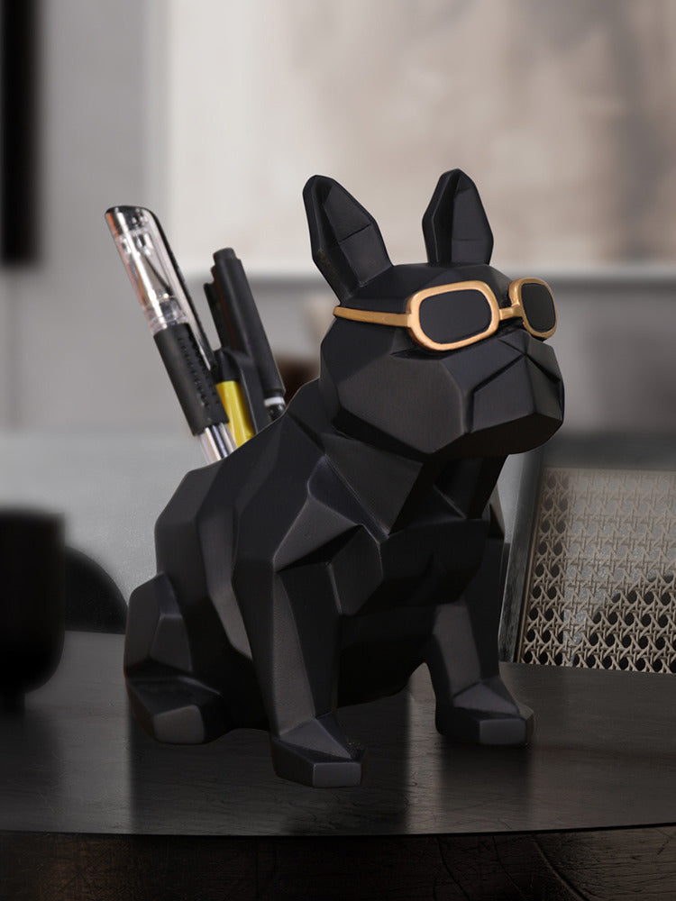 Cool Bulldog Sunglasses Pen Holder: Stylish Desk Organizer