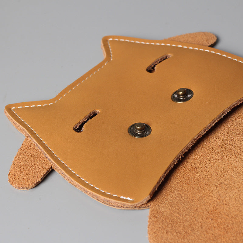 Cow Leather Wallet, Cute Bovine Design Mini Card & Cash Holder