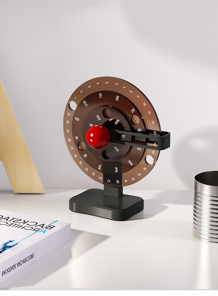 Creative Acrylic Turntable Rotating Perpetual Calendar,Office Decoration