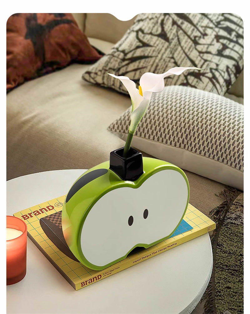 Creative apple ceramic vase, a good idea for office and home desktop decoration