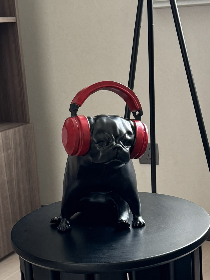 Creative Enjoying Music Shar-Pei Dog Sculpture Ornament