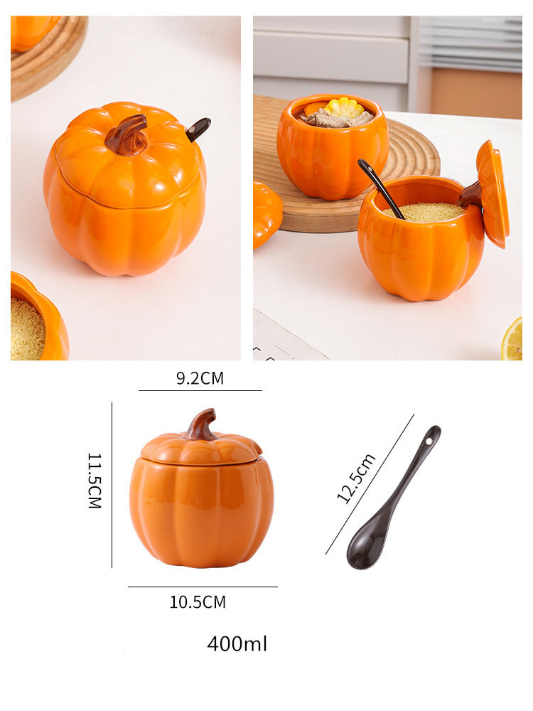 Creative Orange Pumpkin Spice Jar, Kitchen Organizers Idea