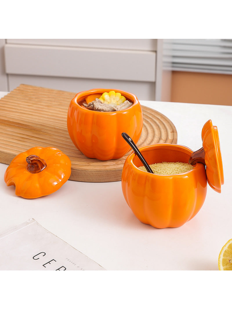 Creative Orange Pumpkin Spice Jar, Kitchen Organizers Idea