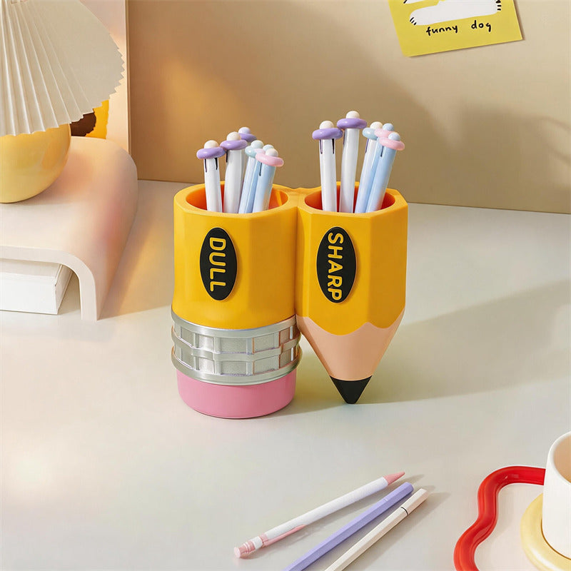 Creative Pencil‑Shaped Pen Holder,Cute Desktop Stationery Organizer for Students & Office