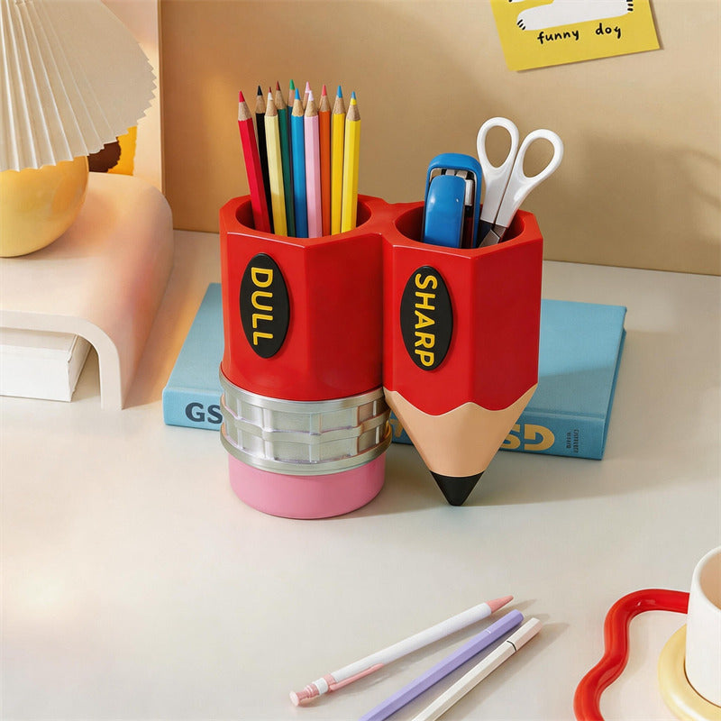 Creative Pencil‑Shaped Pen Holder,Cute Desktop Stationery Organizer for Students & Office
