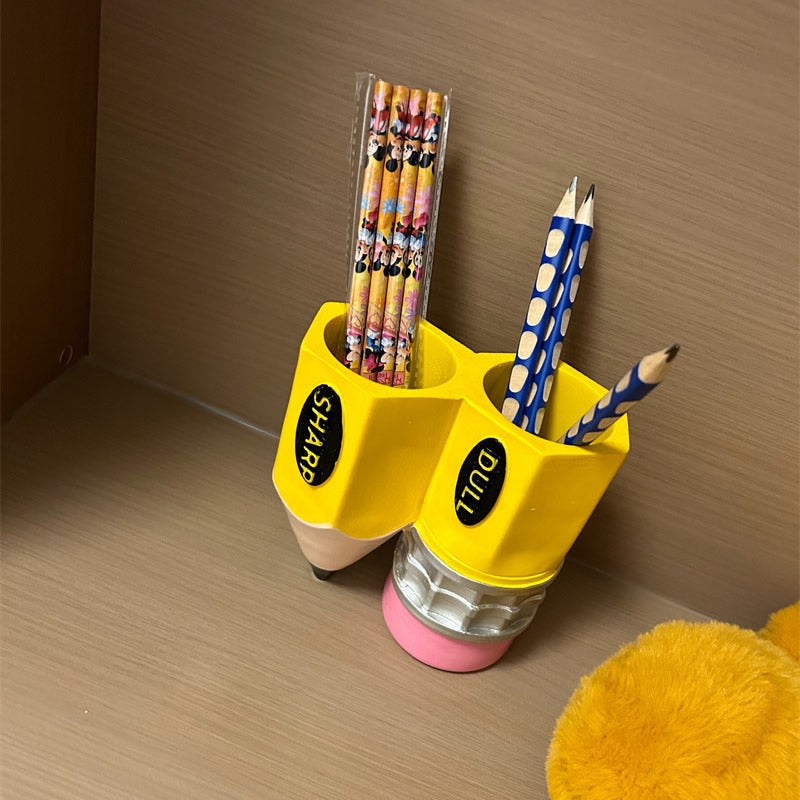 Creative Pencil‑Shaped Pen Holder,Cute Desktop Stationery Organizer for Students & Office
