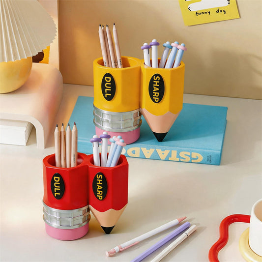 Creative Pencil‑Shaped Pen Holder,Cute Desktop Stationery Organizer for Students & Office