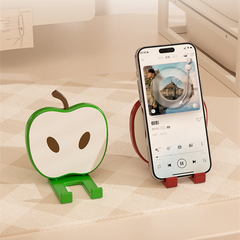 Cute Apple-Shaped Phone Stand - Adorable Desktop Holder for Smartphones