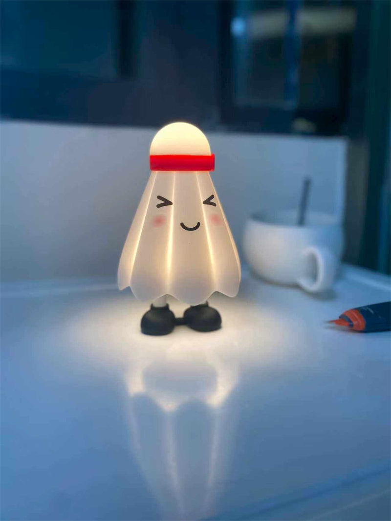 Cute Badminton Shuttle Night Light,USB Rechargeable Bedside Lamp for Kids Room Bedroom Decor Gift