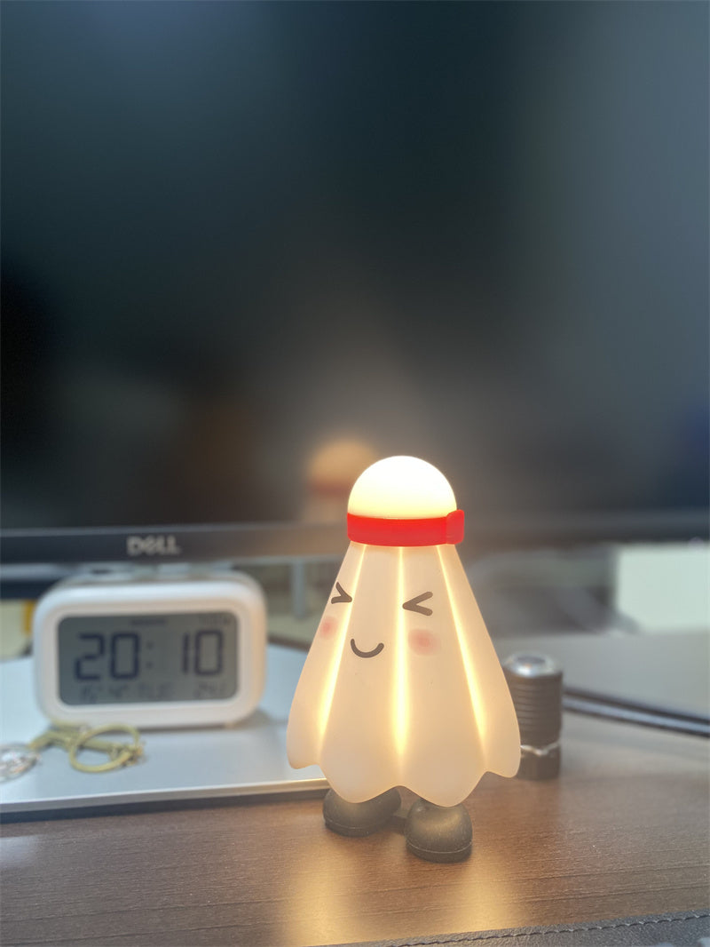 Cute Badminton Shuttle Night Light,USB Rechargeable Bedside Lamp for Kids Room Bedroom Decor Gift