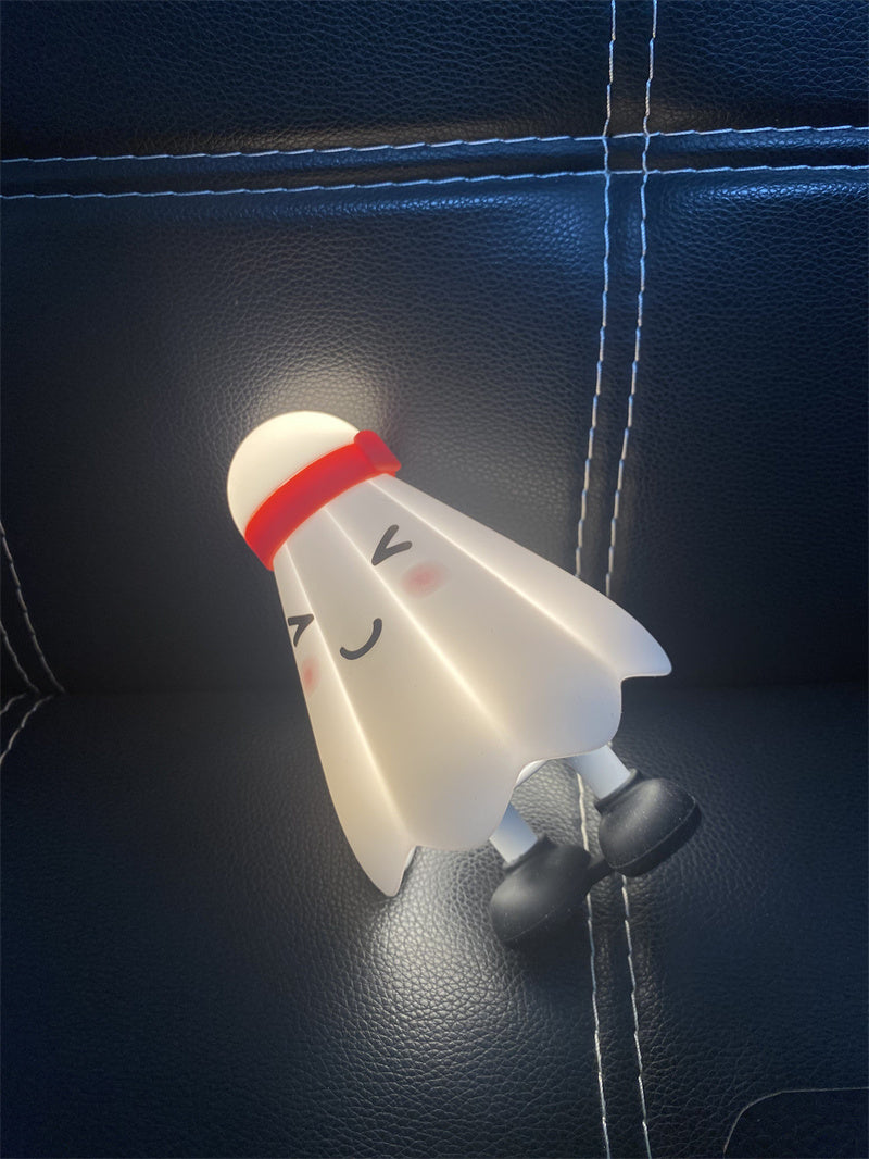 Cute Badminton Shuttle Night Light,USB Rechargeable Bedside Lamp for Kids Room Bedroom Decor Gift
