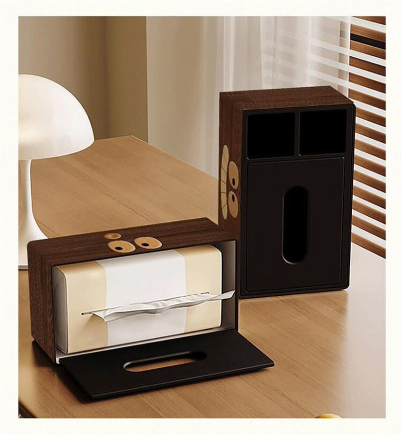 Cute Big-eyed Funny Face Tissue Box - Multifunctional Remote Control & Tissue Organizer