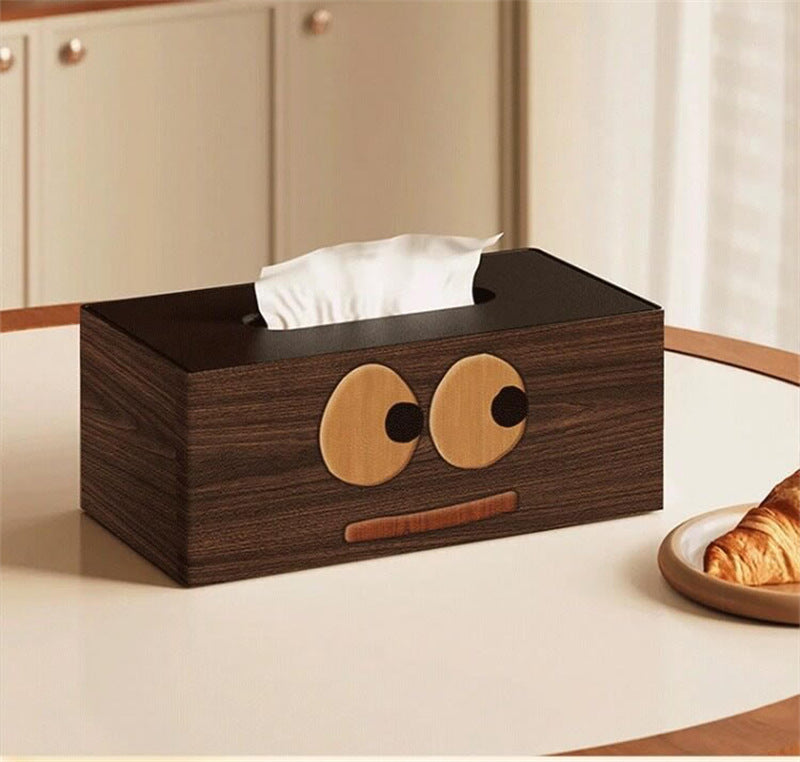 Cute Big-eyed Funny Face Tissue Box - Multifunctional Remote Control & Tissue Organizer