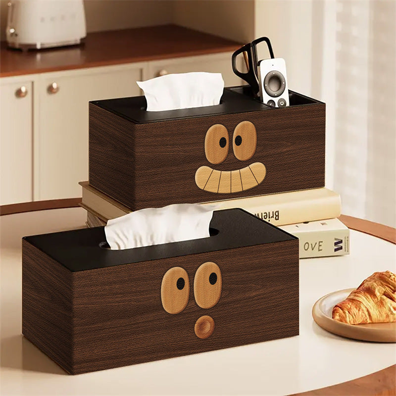 Cute Big-eyed Funny Face Tissue Box - Multifunctional Remote Control & Tissue Organizer