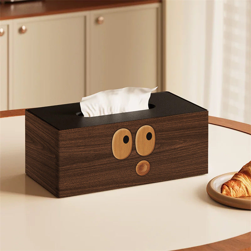 Cute Big-eyed Funny Face Tissue Box - Multifunctional Remote Control & Tissue Organizer