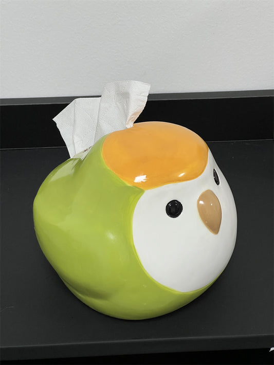 Cute Bird Ceramic Tissue Box,Funny Animal - Themed Home Decor