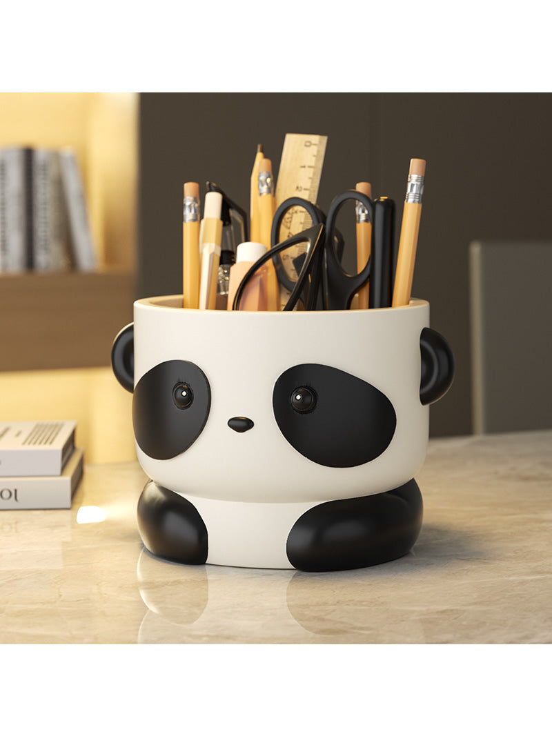 Cute black eyed panda desktop Organizing storage box, unique decoration