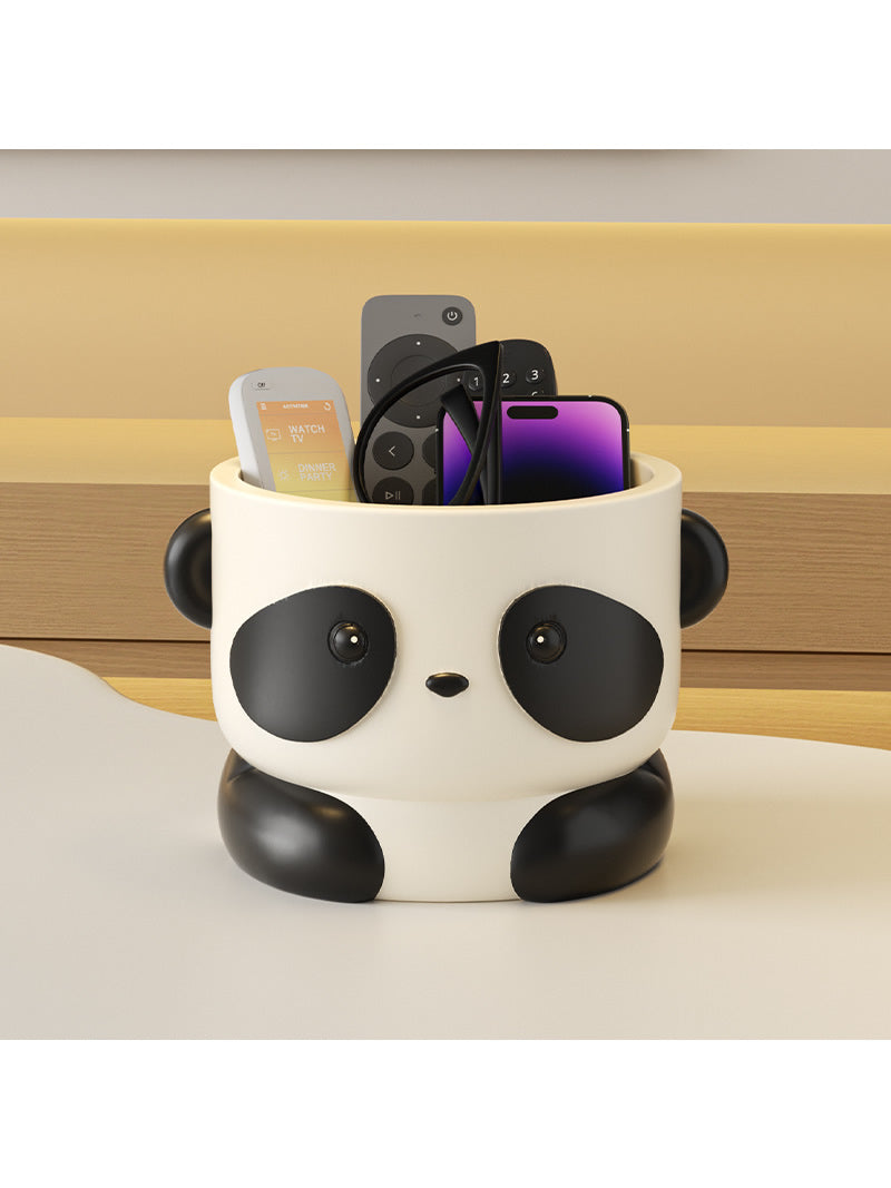 Cute black eyed panda desktop Organizing storage box, unique decoration