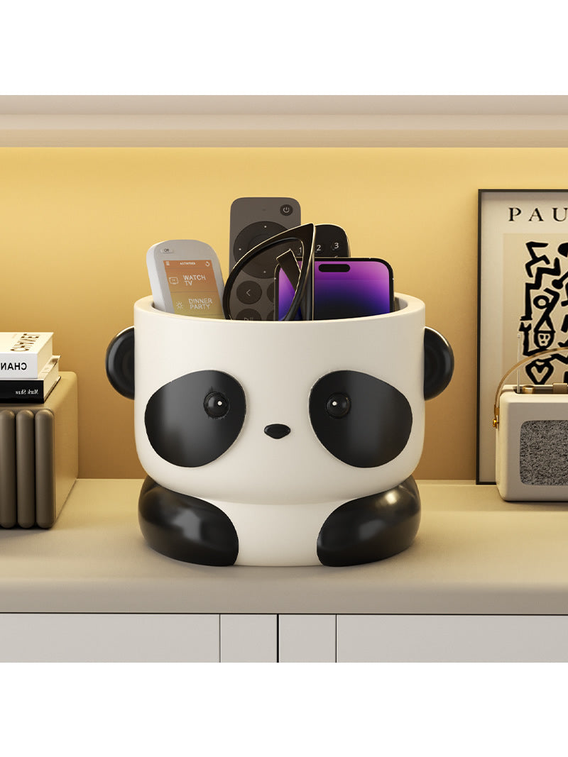 Cute black eyed panda desktop Organizing storage box, unique decoration