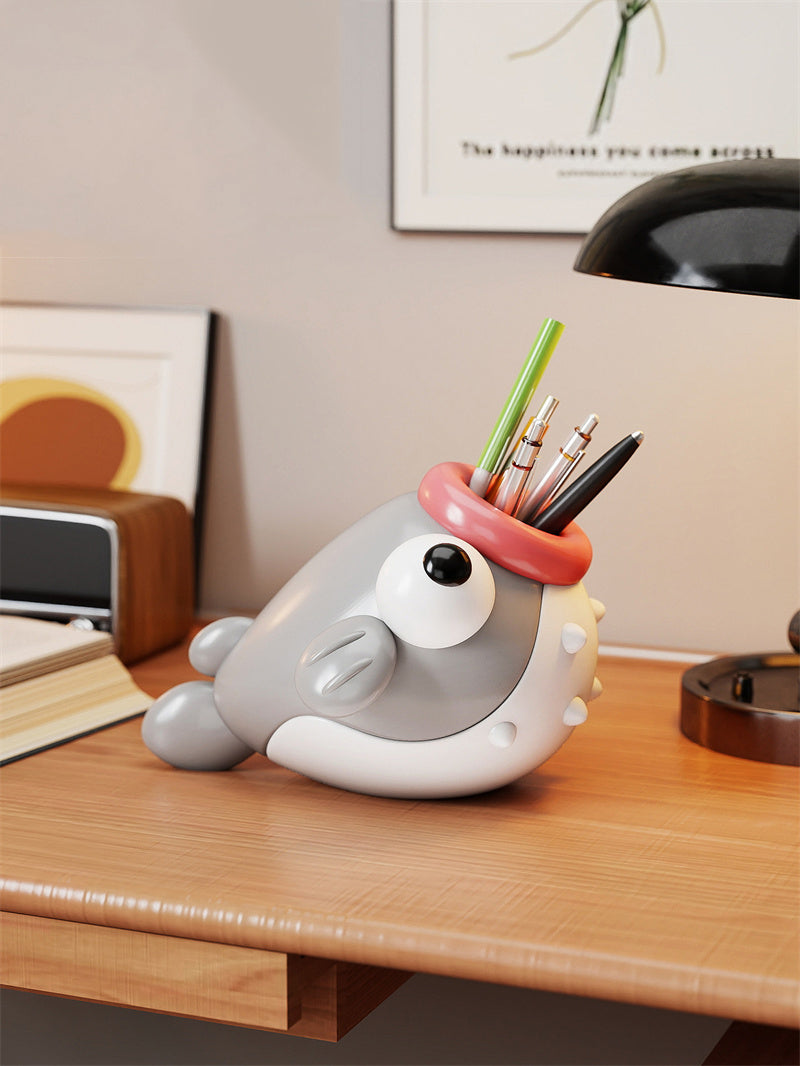 Cute Fish Office Pen Holder - Whimsical Desk Organizer for Pens & Small Stationery