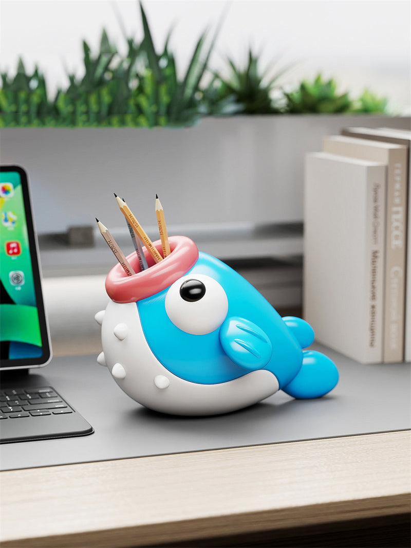 Cute Fish Office Pen Holder - Whimsical Desk Organizer for Pens & Small Stationery