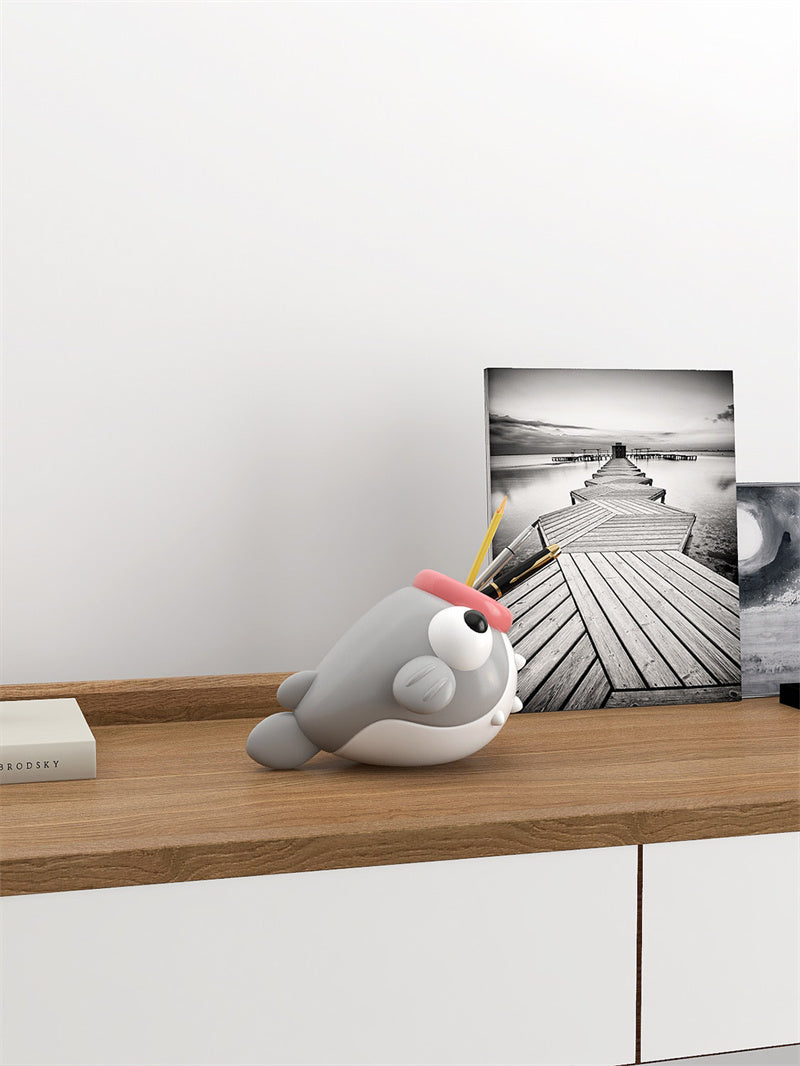 Cute Fish Office Pen Holder - Whimsical Desk Organizer for Pens & Small Stationery