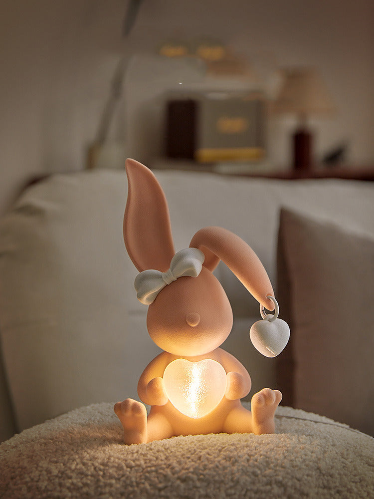 Pink Rabbit Night Light Cute Bunny Night Light with Bow-Knot: Ideal for Kids' Rooms and Gift G ...