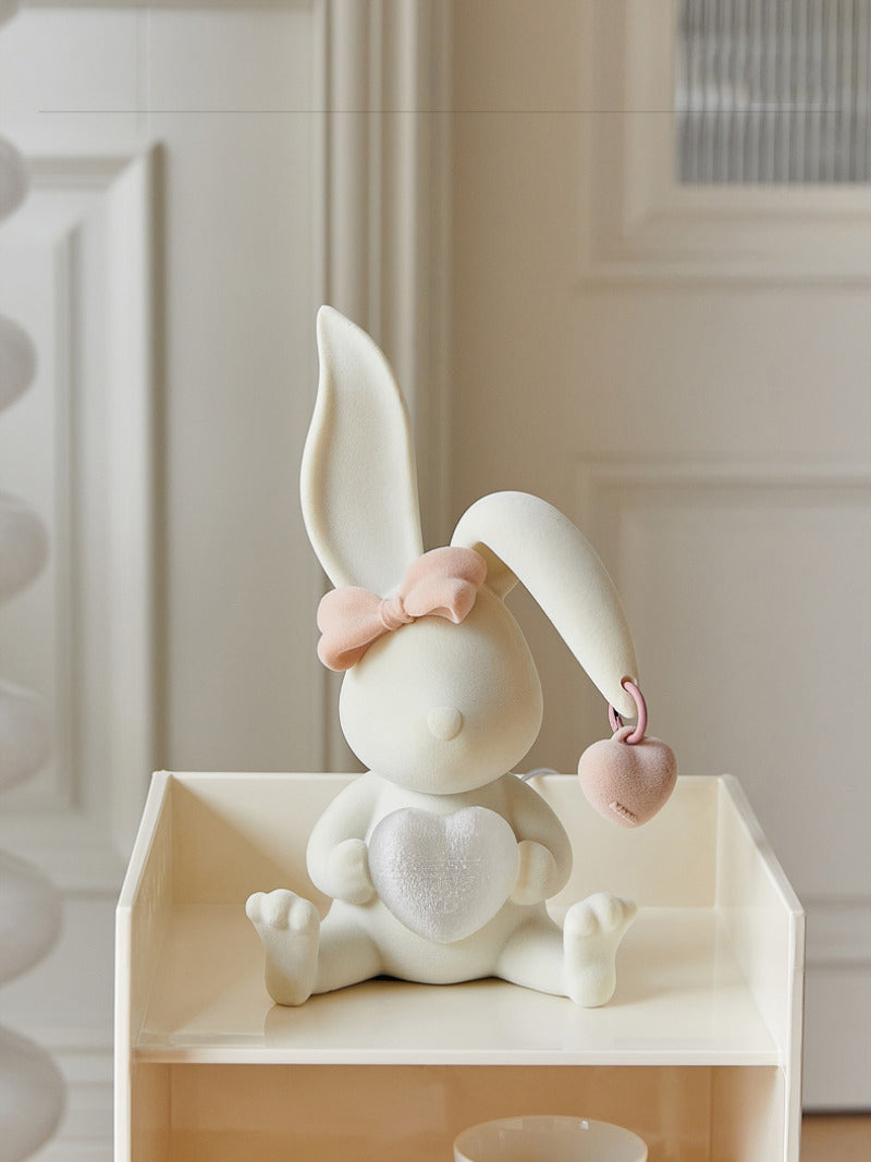 Cute Bunny Night Light with Bow-Knot: Ideal for Kids' Rooms and Gift Giving