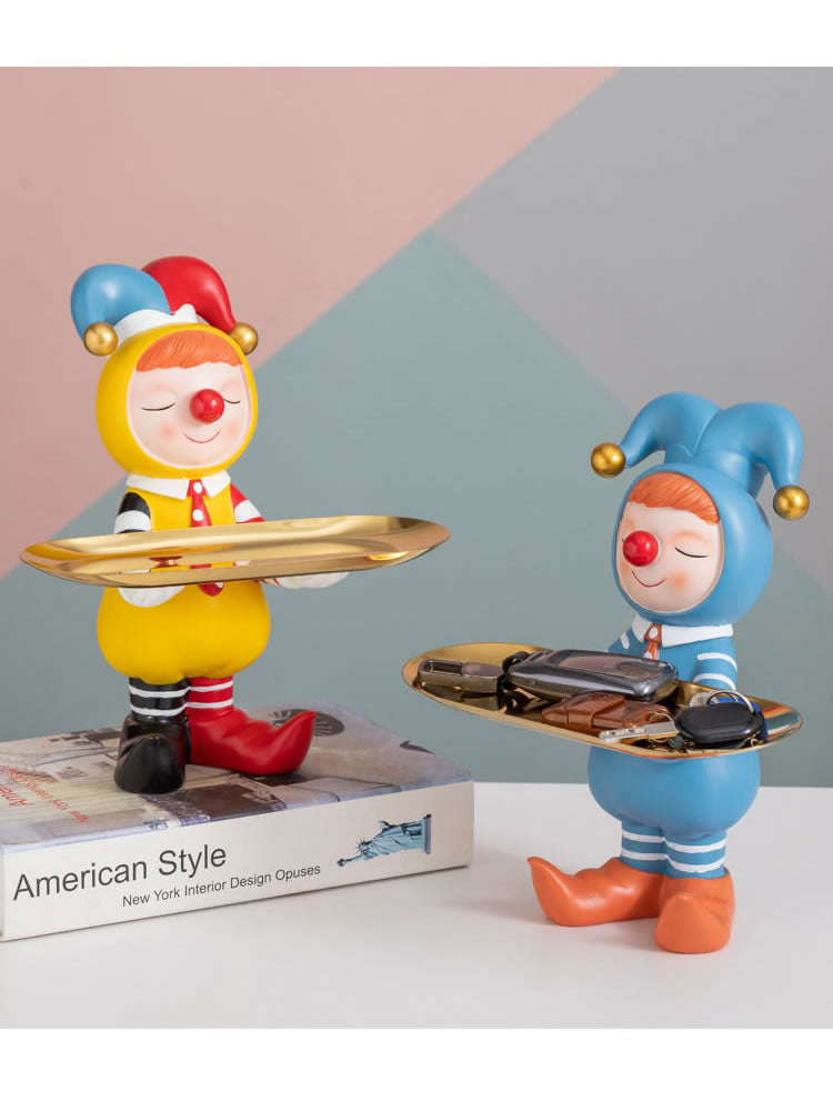 Cute Cartoon Clown Tray Decor - Fun Desktop Organizer Ornaments