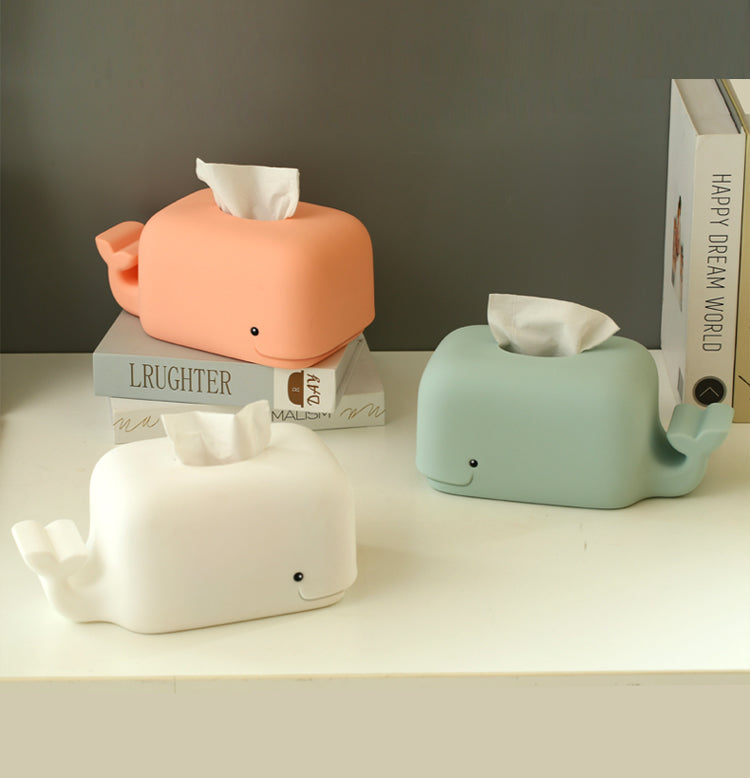 Cute Cartoon Little Whale Tissue Box, Silicone Material