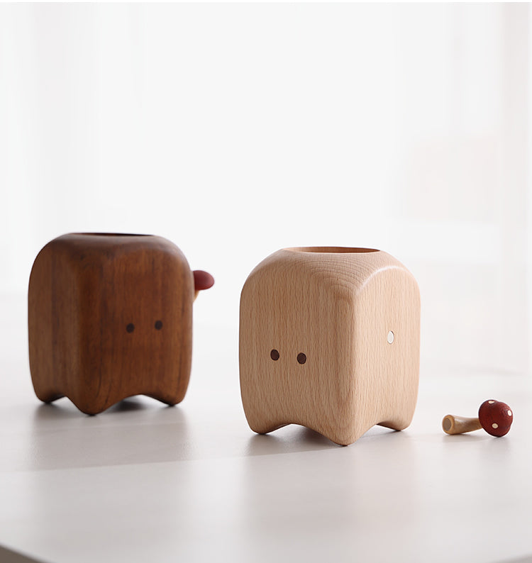 Cute Cartoon Shaped Wooden Pen Holder, Creative Desk Organizer