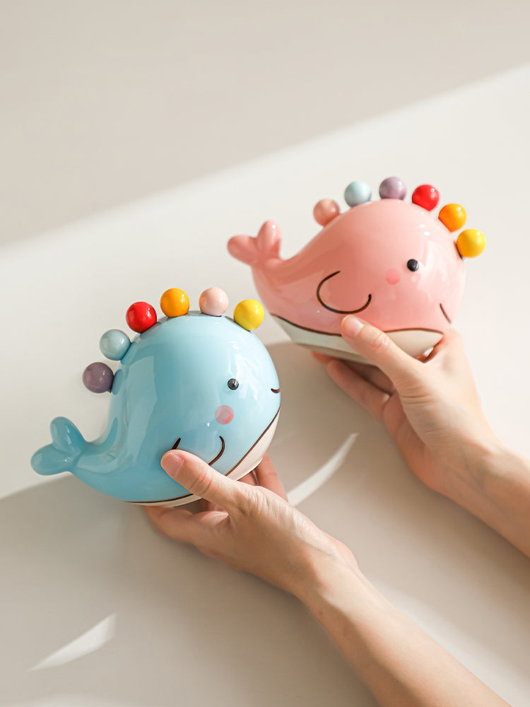 Cute Cartoon Whale Ceramic Fruit Fork Set - Home Kitchen Decoration