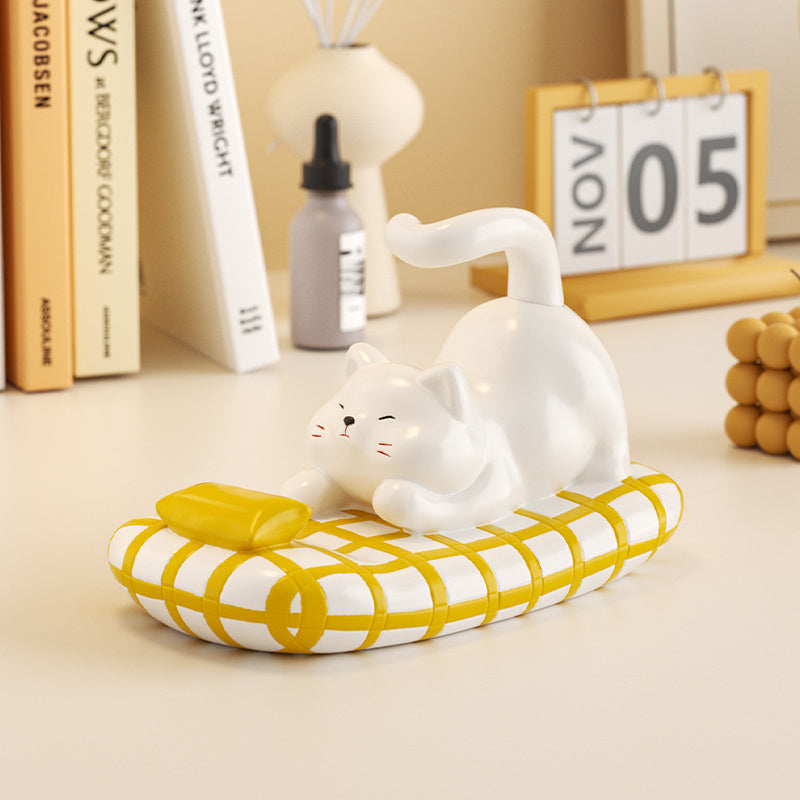 Cute Cat Resin Phone Holder - Stable Decorative Stand for Smartphones