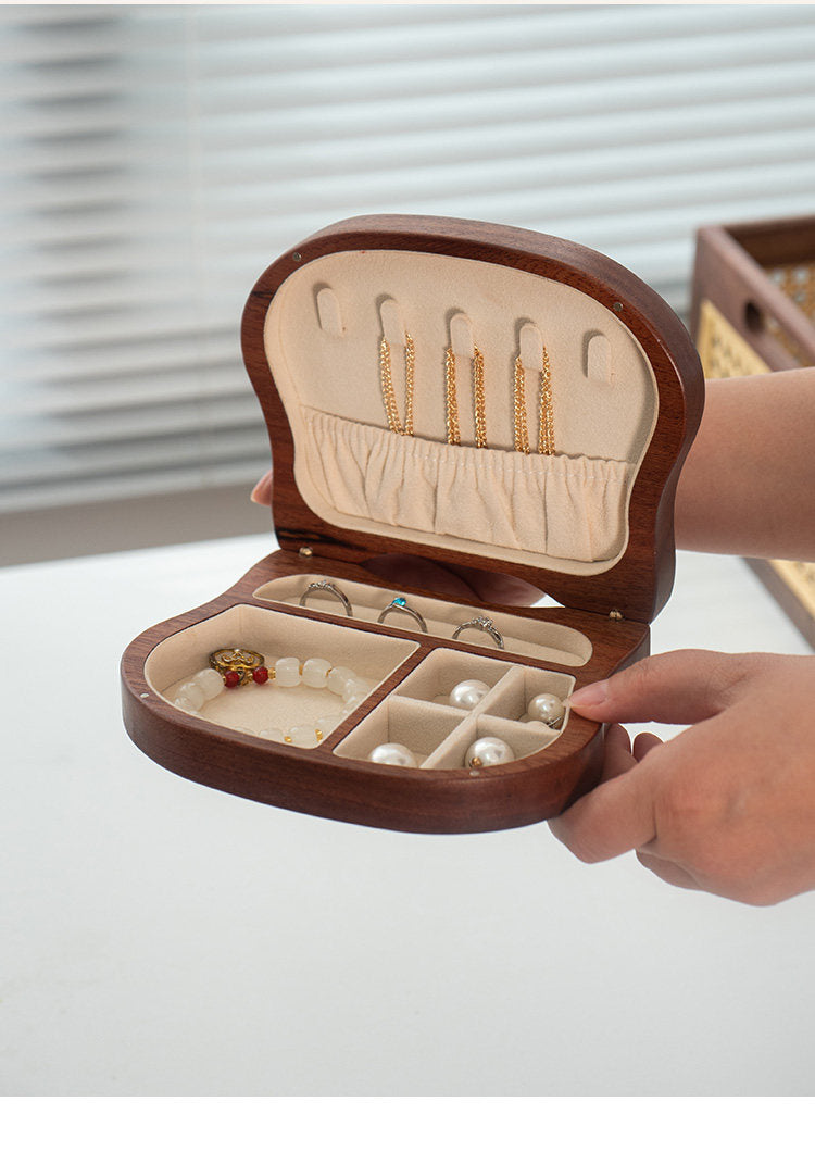 Cute Cat-Shaped Wood Jewelry Box - Organizer for Rings, Necklaces & Bracelets