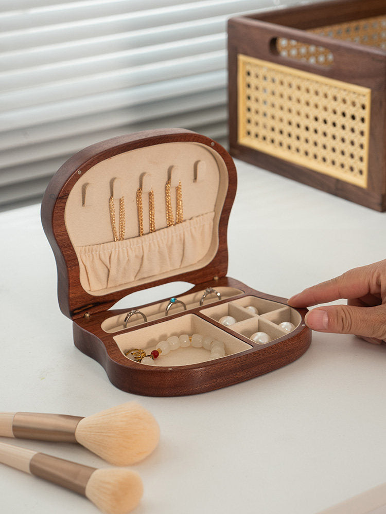 Cute Cat-Shaped Wood Jewelry Box - Organizer for Rings, Necklaces & Bracelets